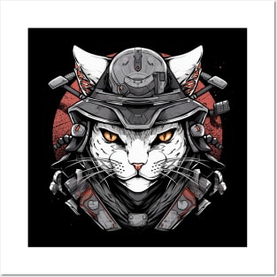 samurai cat Posters and Art